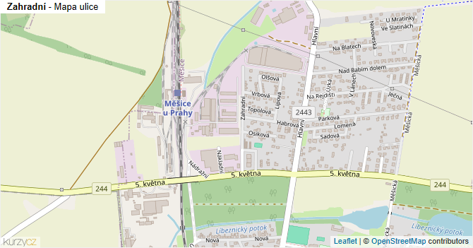 Zahradní - mapa ulice