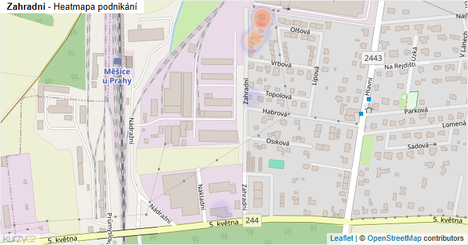 Zahradní - mapa podnikání
