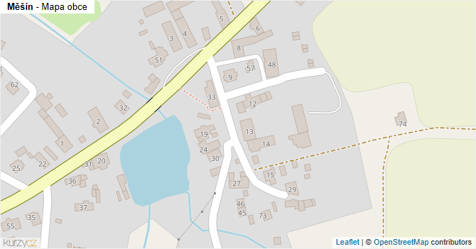 Měšín - mapa obce