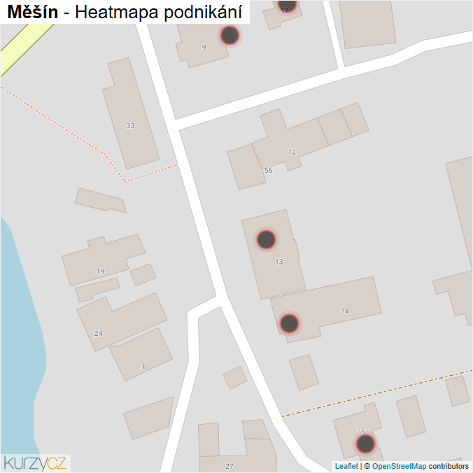 Mapa Měšín - Firmy v obci.
