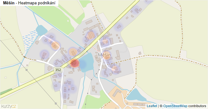Měšín - mapa podnikání