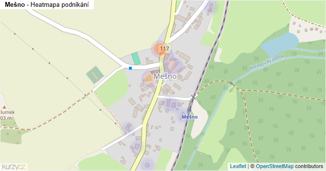 Mešno - mapa podnikání
