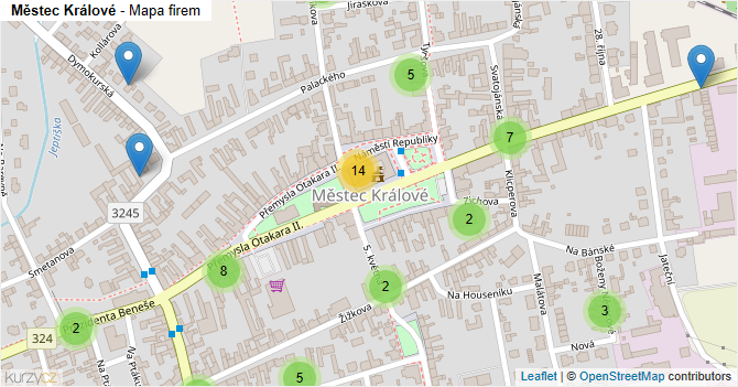Městec Králové - mapa firem