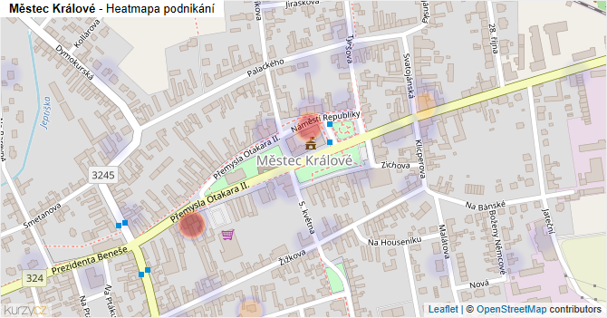 Městec Králové - mapa podnikání