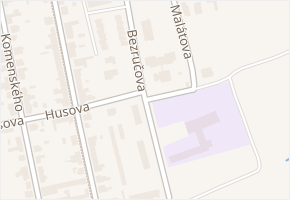 Bezručova v obci Městec Králové - mapa ulice