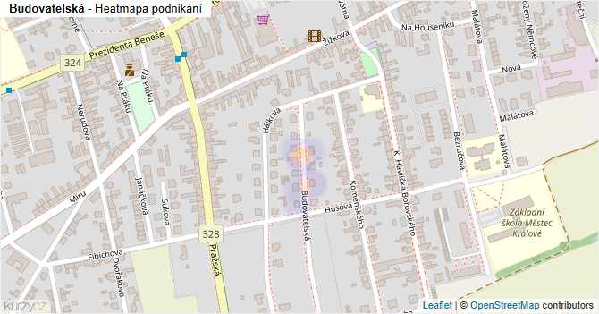 Budovatelská - mapa podnikání