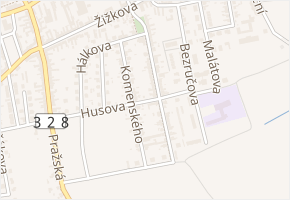 Husova v obci Městec Králové - mapa ulice