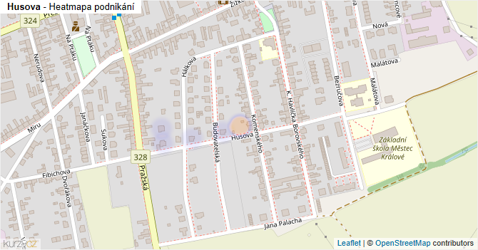 Husova - mapa podnikání