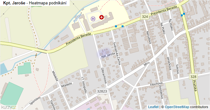 Kpt. Jaroše - mapa podnikání