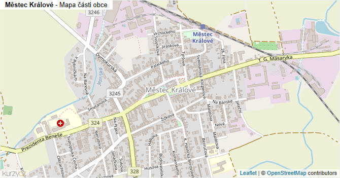 Městec Králové - mapa části obce