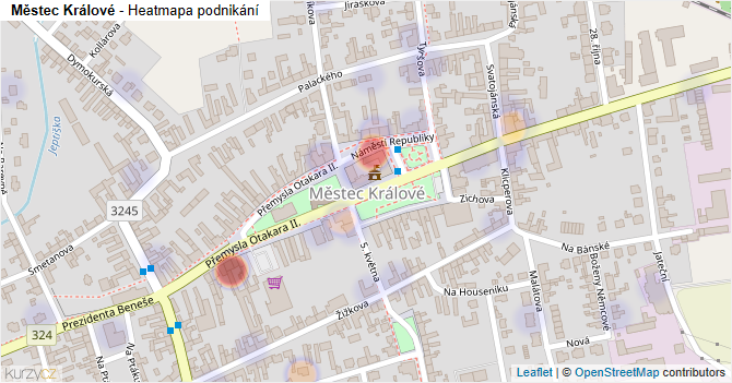 Městec Králové - mapa podnikání