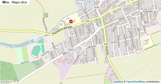 Míru - mapa ulice