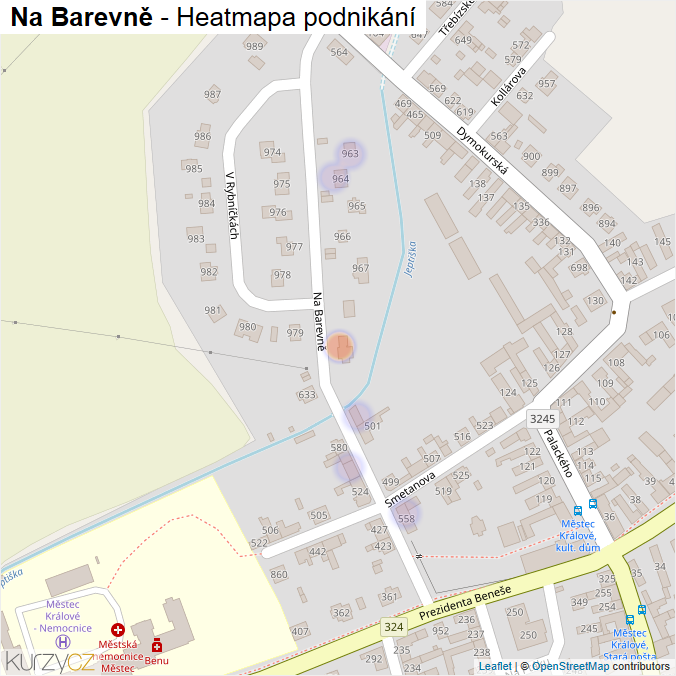 Mapa Na Barevně - Firmy v ulici.