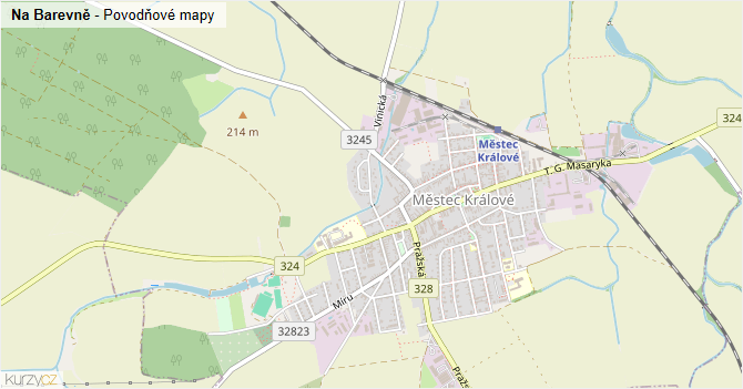 Na Barevně - záplavové mapy stoleté vody