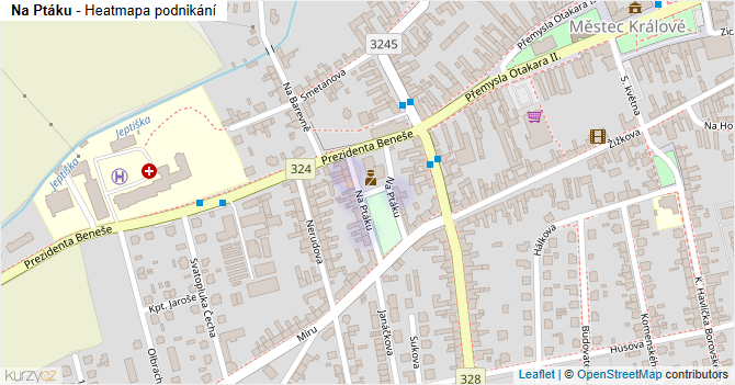 Na Ptáku - mapa podnikání