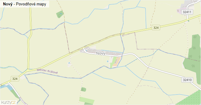 Nový - záplavové mapy stoleté vody
