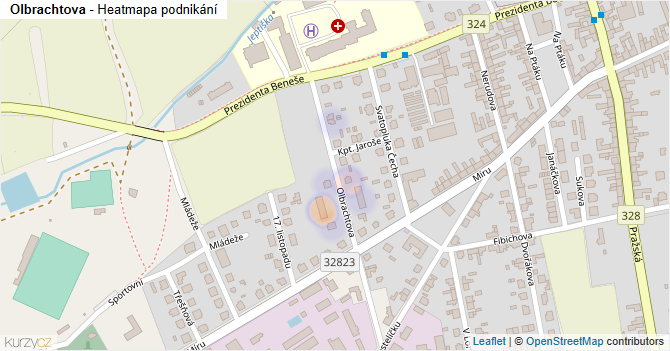 Olbrachtova - mapa podnikání