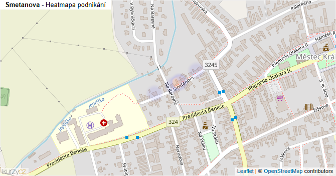 Smetanova - mapa podnikání