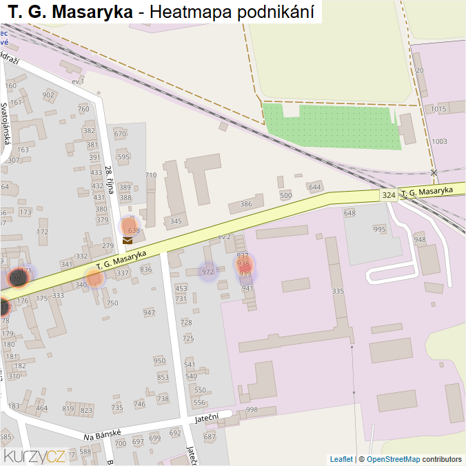 Mapa T. G. Masaryka - Firmy v ulici.