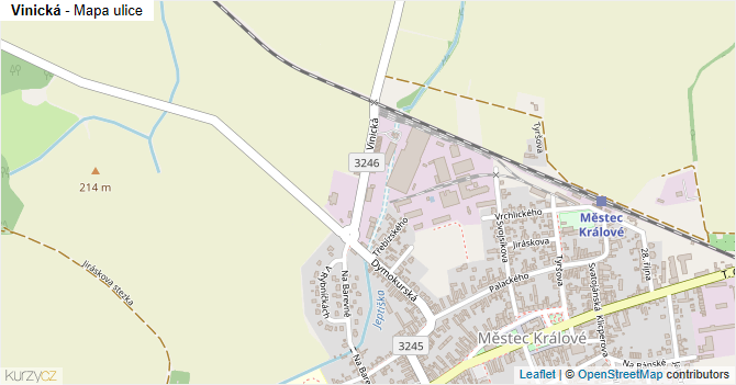 Vinická - mapa ulice