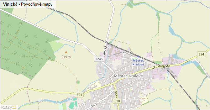 Vinická - záplavové mapy stoleté vody