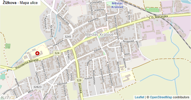 Žižkova - mapa ulice