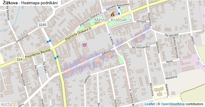 Žižkova - mapa podnikání