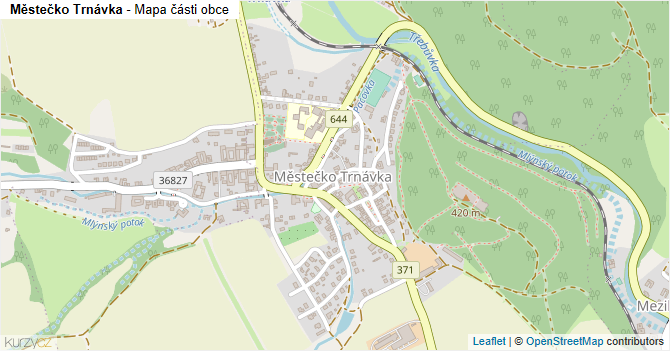 Městečko Trnávka - mapa části obce