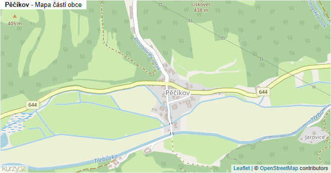 Pěčíkov - mapa části obce