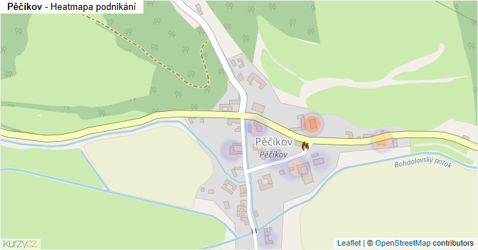 Pěčíkov - mapa podnikání