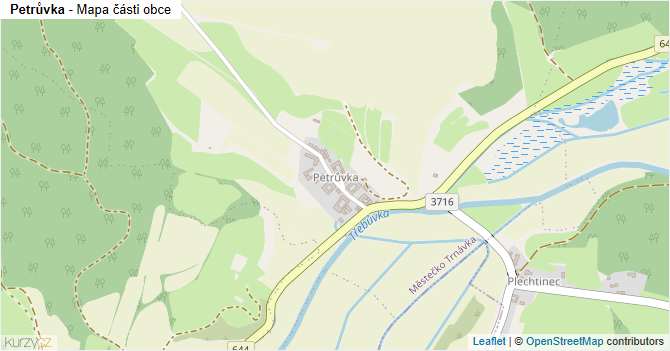 Petrůvka - mapa části obce
