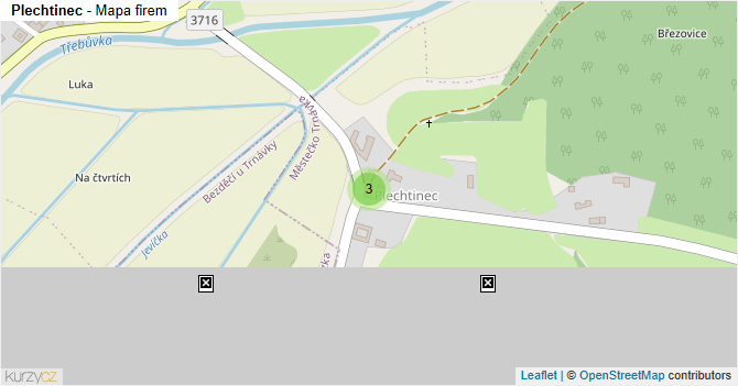 Plechtinec - mapa firem