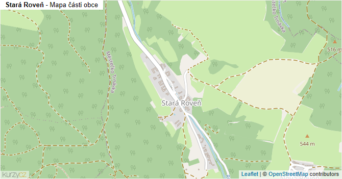 Stará Roveň - mapa části obce