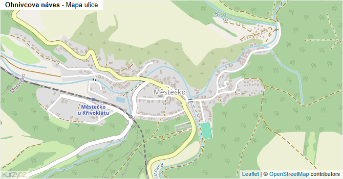 Ohnivcova náves - mapa ulice