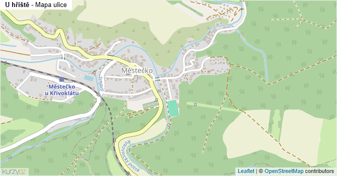 U hřiště - mapa ulice