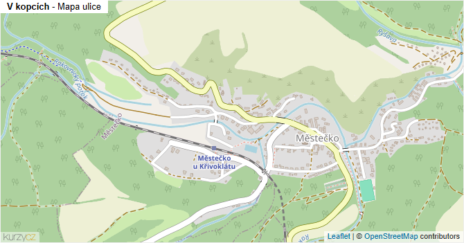 V kopcích - mapa ulice