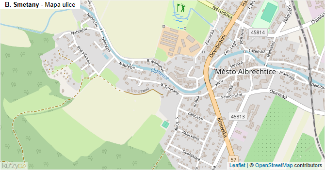 B. Smetany - mapa ulice