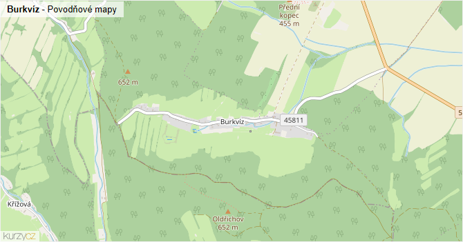 Burkvíz - záplavové mapy stoleté vody