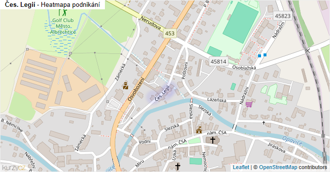 Čes. Legií - mapa podnikání