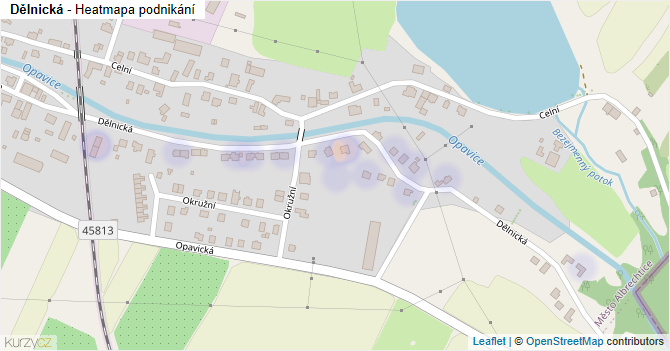 Dělnická - mapa podnikání