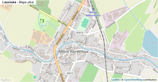 Lázeňská - mapa ulice