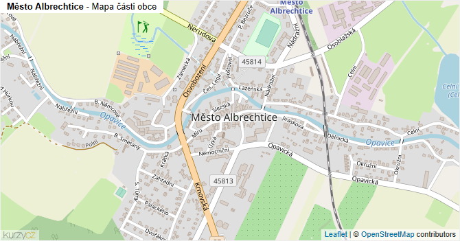 Město Albrechtice - mapa části obce