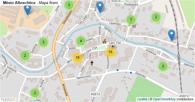 Město Albrechtice - mapa firem