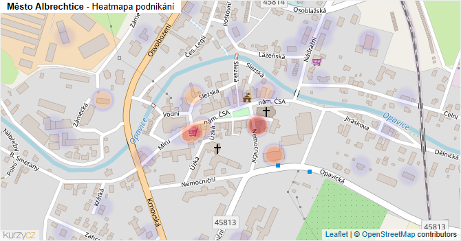 Město Albrechtice - mapa podnikání