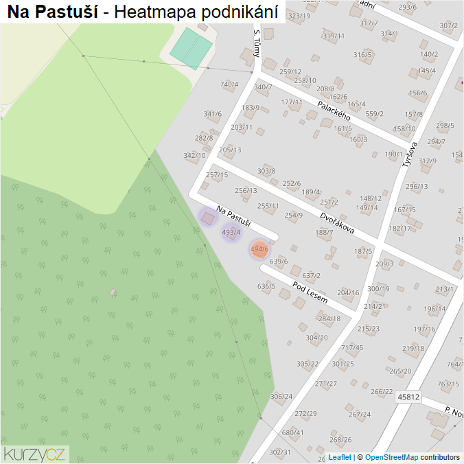Mapa Na Pastuší - Firmy v ulici.