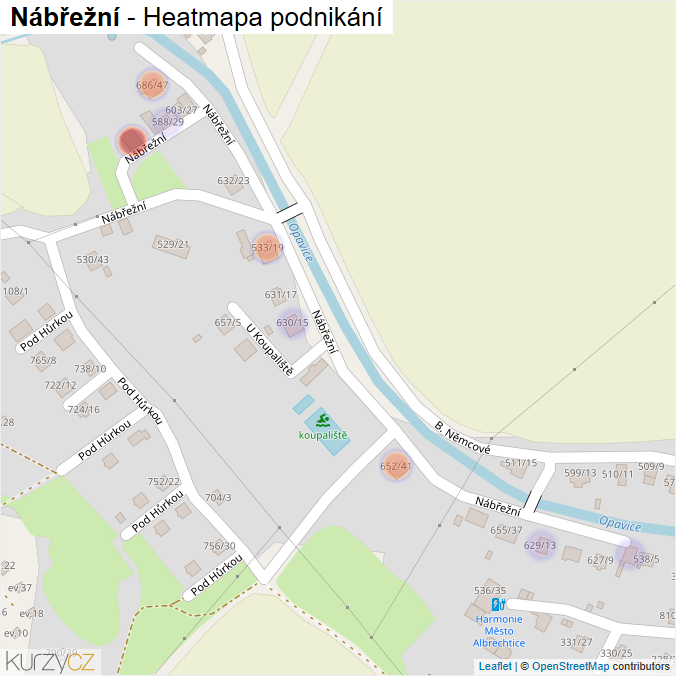 Mapa Nábřežní - Firmy v ulici.