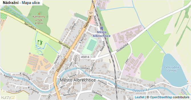 Nádražní - mapa ulice