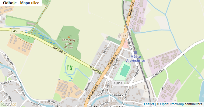 Odboje - mapa ulice