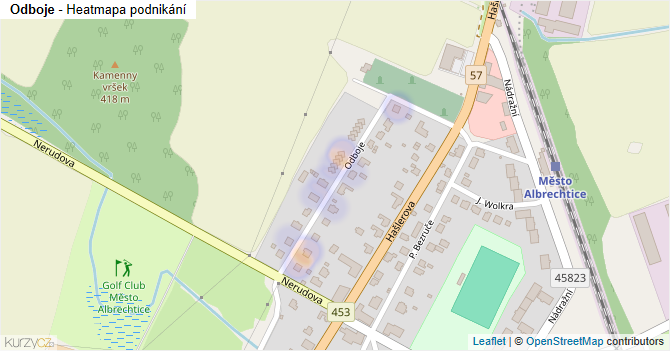 Odboje - mapa podnikání