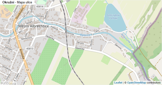Okružní - mapa ulice